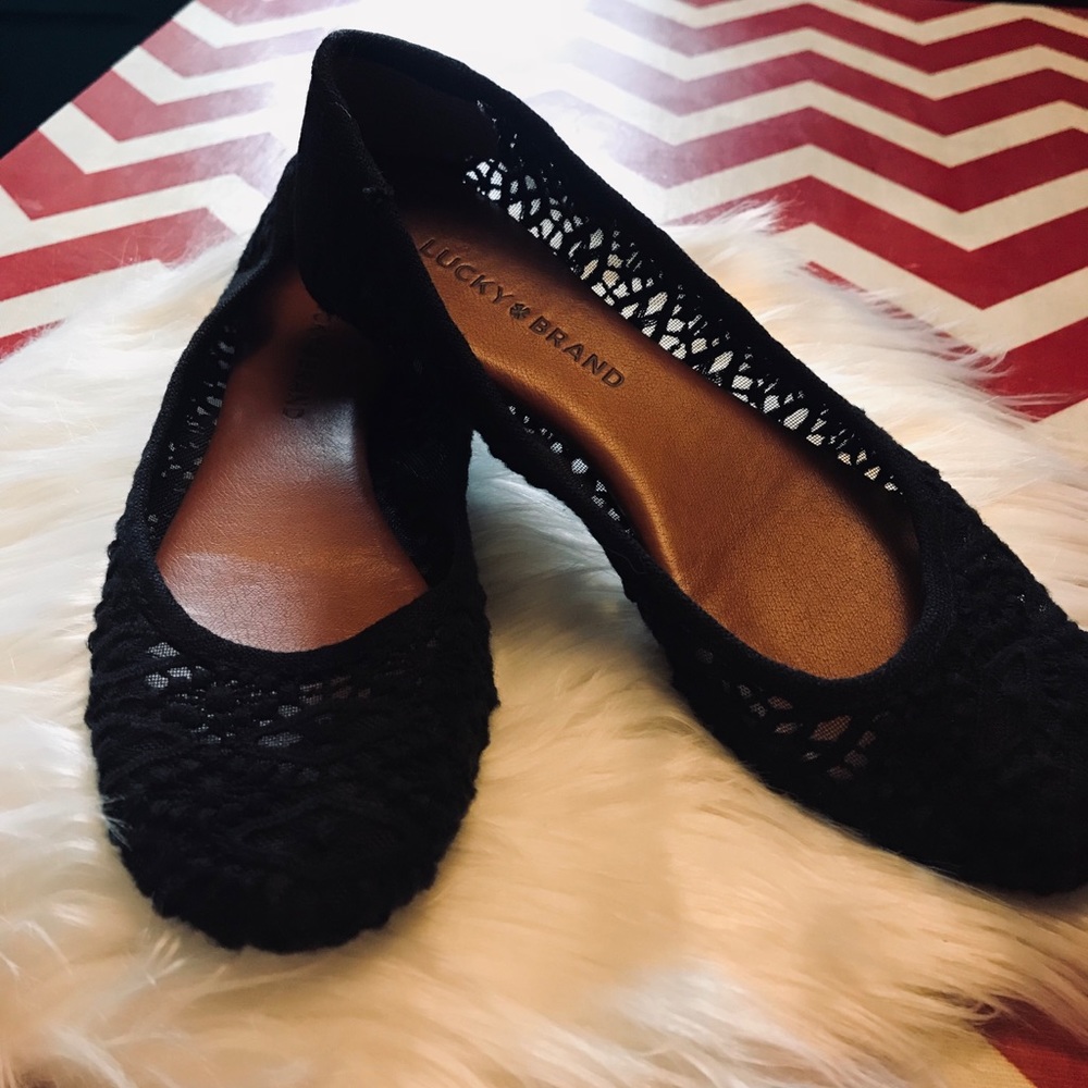Lucky Brand Black Lace Flats